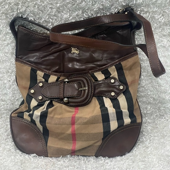 Burberry Beige House Check Canvas Bromley Bag - Picture 1 of 15